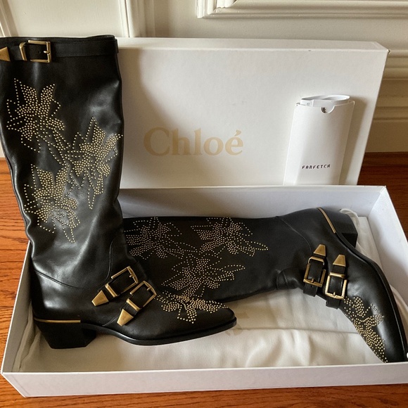 Chloe Susana studded Leather boots - Picture 1 of 5